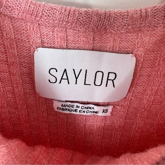 Ribbed Knit SAYLOR Womens XS Molly Tie Waist Straight Leg Jumpsuit Lounge Casual - Picture 9 of 13